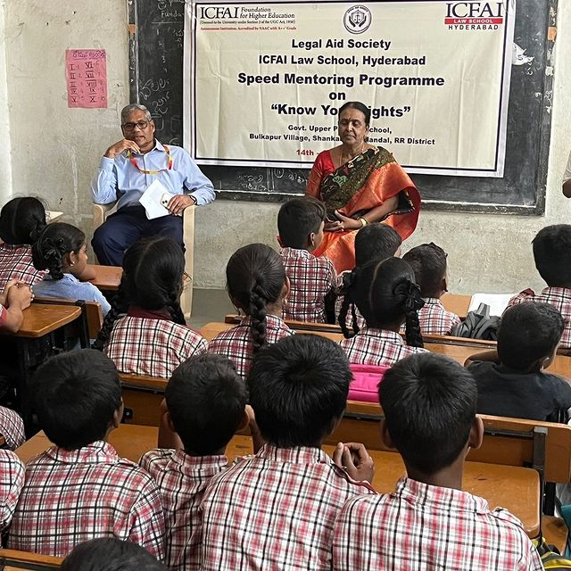 The Legal Aid Society of ICFAI Law School, IFHE, Hyderabad organized a Speed Mentoring program on "Know Your Rights" 