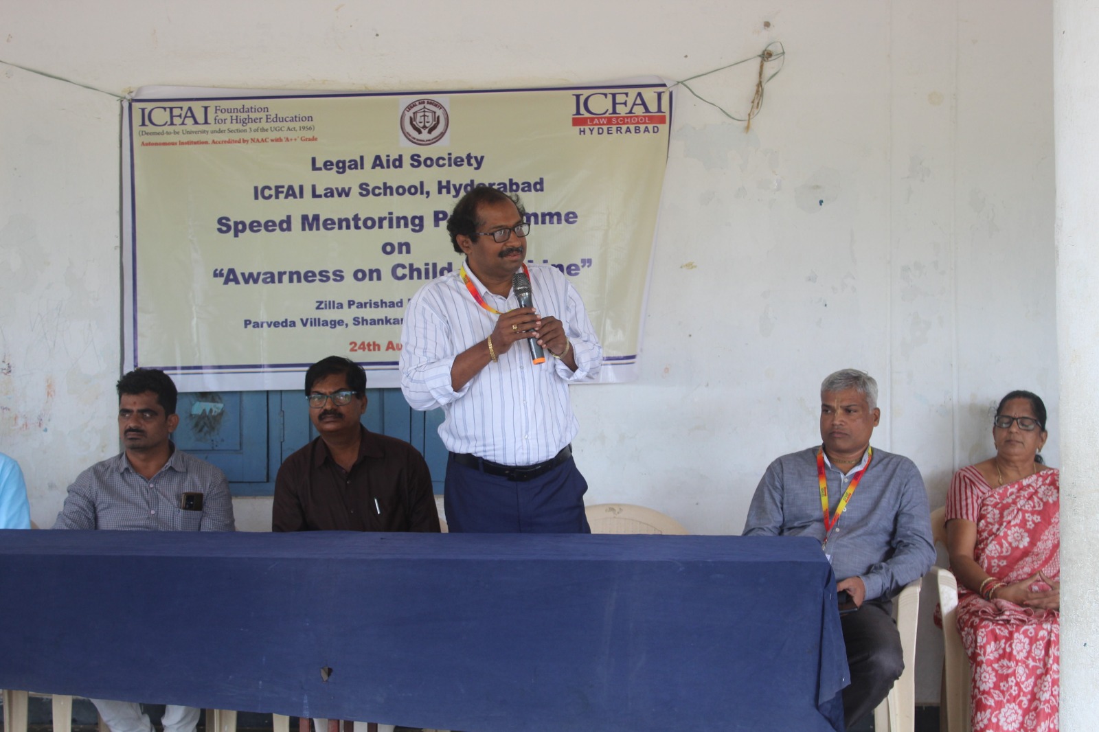 The Legal Aid Society of ICFAI Law School, Hyderabad, conducted the Speed Mentoring Programme on Awareness on Child helpline 